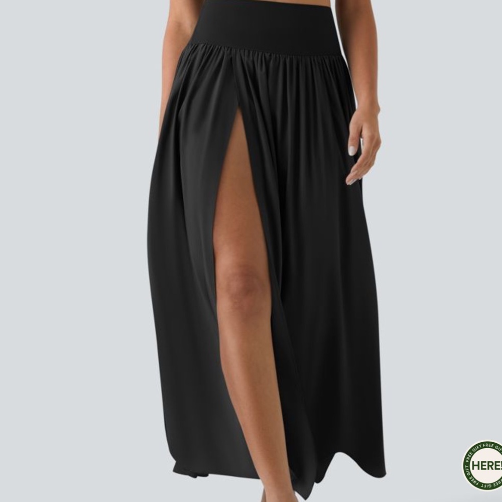 Halara High Waist Split 2 in 1 Flowy Maxi Skirt Skort - Picture 10 of 10